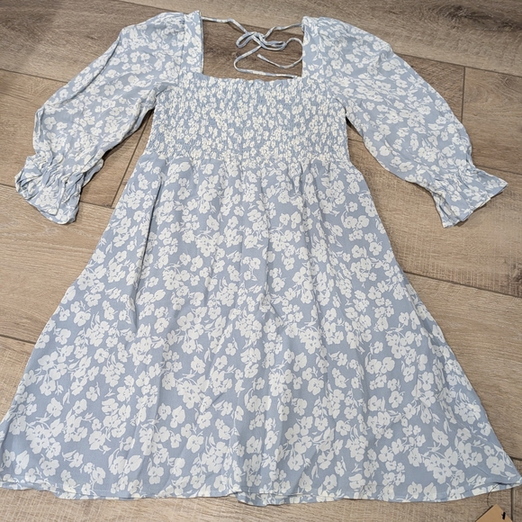 Reformation Dresses & Skirts - Girls Light Blue Floral Smocked Dress